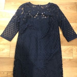 Loft navy blue lace dress